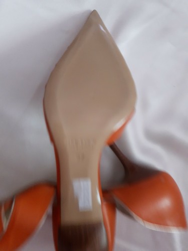 SCARPA DECOLTÉ ARANCIONE ORO n.37 PELLE, CUOIO MADE ITALY - Foto 6 di 6