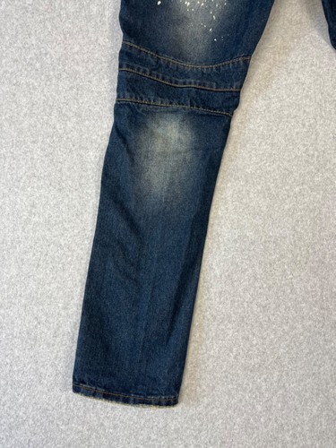 Bie Pa Paris Jeans Herren 34x32 Blau Denim Moto Style Biker Reißverschluss Distressed - Bild 16 von 21