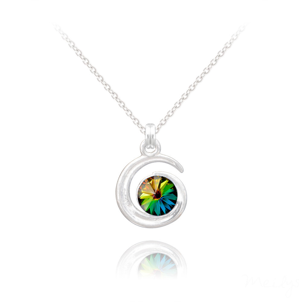 Collier cristal spirale en argent massif 925 anti-allergie