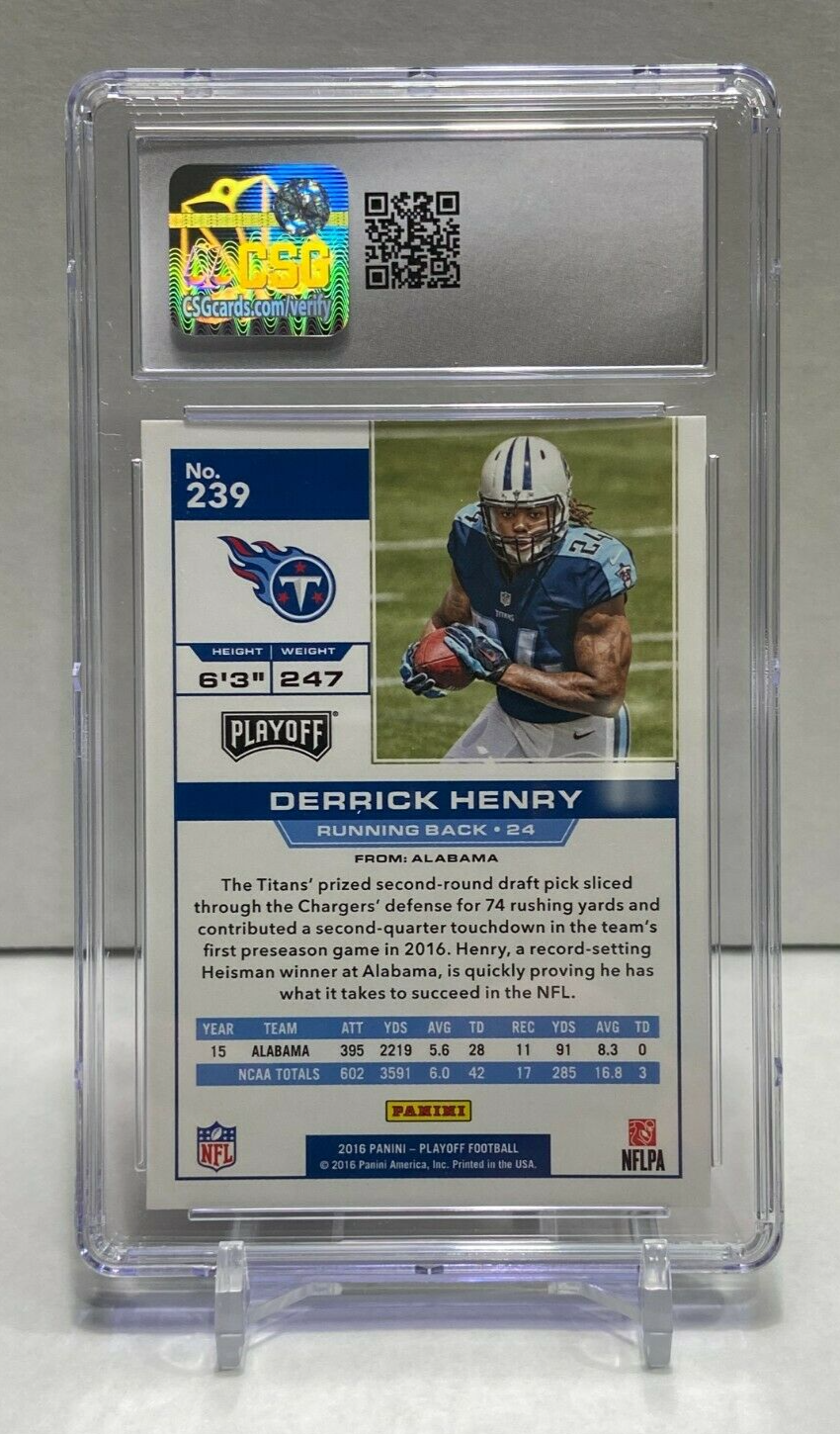 Derrick Henry Rookie Card #239 Graded CSG 10 Gem Mint 2016 Panini Playoff  Pop 1! | eBay