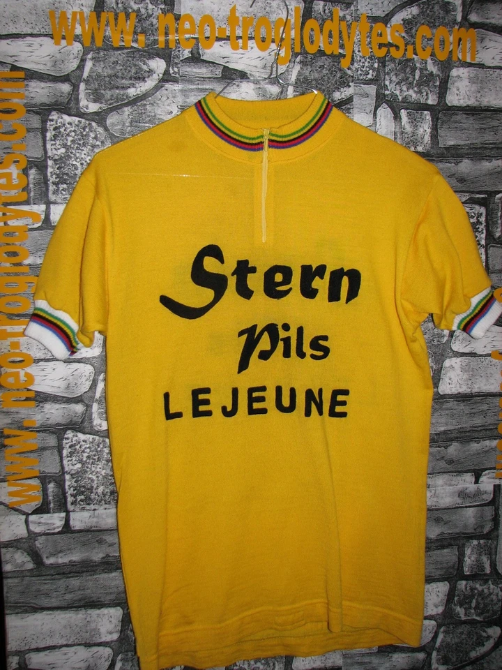# Vintage Cycling Jersey Wool Maglia Ciclismo Bici Stern Pils Lejeune 70s Eroica - Photo 1/1