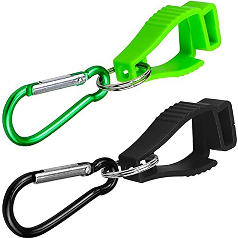 2X(8 Pcs Glove Belt Clip with Metal Carabiners for Construction