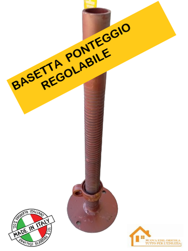BASETTA REGOLABILE A VITE PER PONTEGGIO BASE LUNGH. 50 CM PIEDE SUPPORTO - Foto 7 di 7