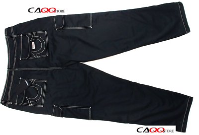 TRUE RELIGION ブラックカーゴパンツ 32 NEW TRUE RELIGION = 34 X 32 = MEN'S JET BLACK CARGO BAGGY