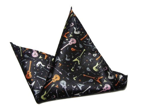 Multicolor Guitars Music Pocket Square Men's - Picture 1 of 1