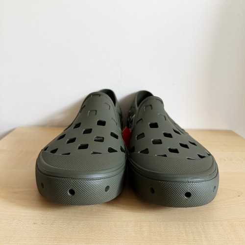 Vans Slip-On TRK Hoja de Uva Verde Ejército Tenis Trek Zapatos sin Cordones Agua Talla 13 - Imagen 10 de 15