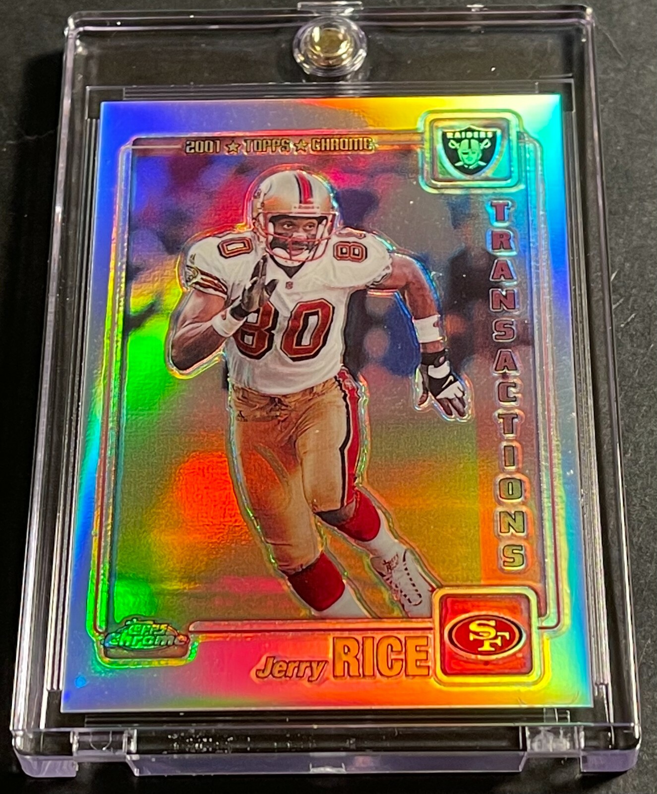 2001 JERRY RICE TOPPS CHROME REFRACTOR #136 FORTY NINERS 863/999 (413)