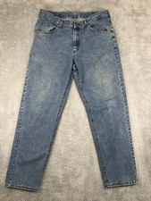 Lee Riveted Vintage Jeans Men's 38x32 Blue USA Made Flaw