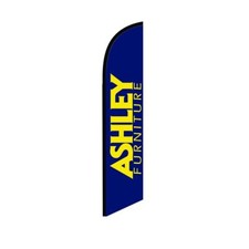Ashley Furniture Blue Swooper Flutter Feather Flag | 3ft W x 11.5ft Tall