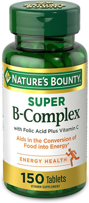 Super B Complex with Vitamin C & Folic Acid - Immune & Energy Support - 150 Tabl