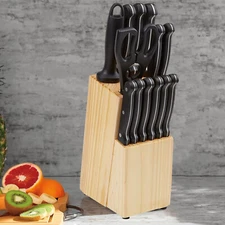 15-Piece Knife Set with Block High Carbon Stainless Steel Forged Kitchen Knives