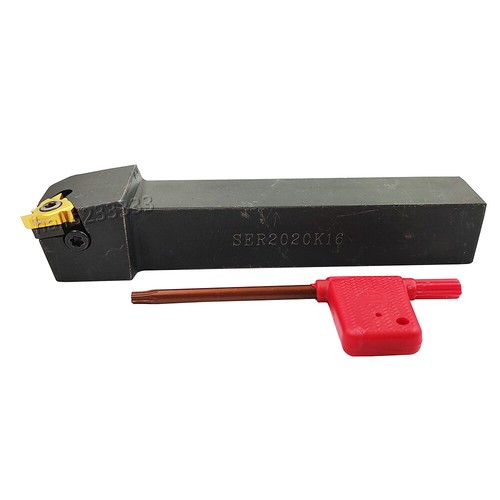 SER2020K16 Lathe Cutting Tool Threading Tool Holder + 16ER AG60 BP010 CNC Insert - Foto 3 di 7