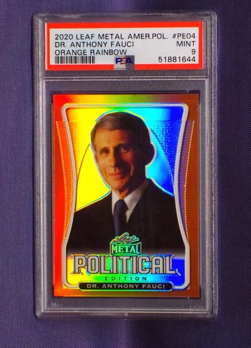 Dr. Anthony Fauci PSA 9 MINT ✦ Orange Prism ReFRaCToR  2020 Politics LEAF METAL