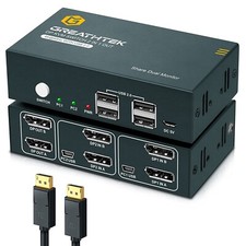 KVM Switch Displayport Dual Monitor GREATHTEK
