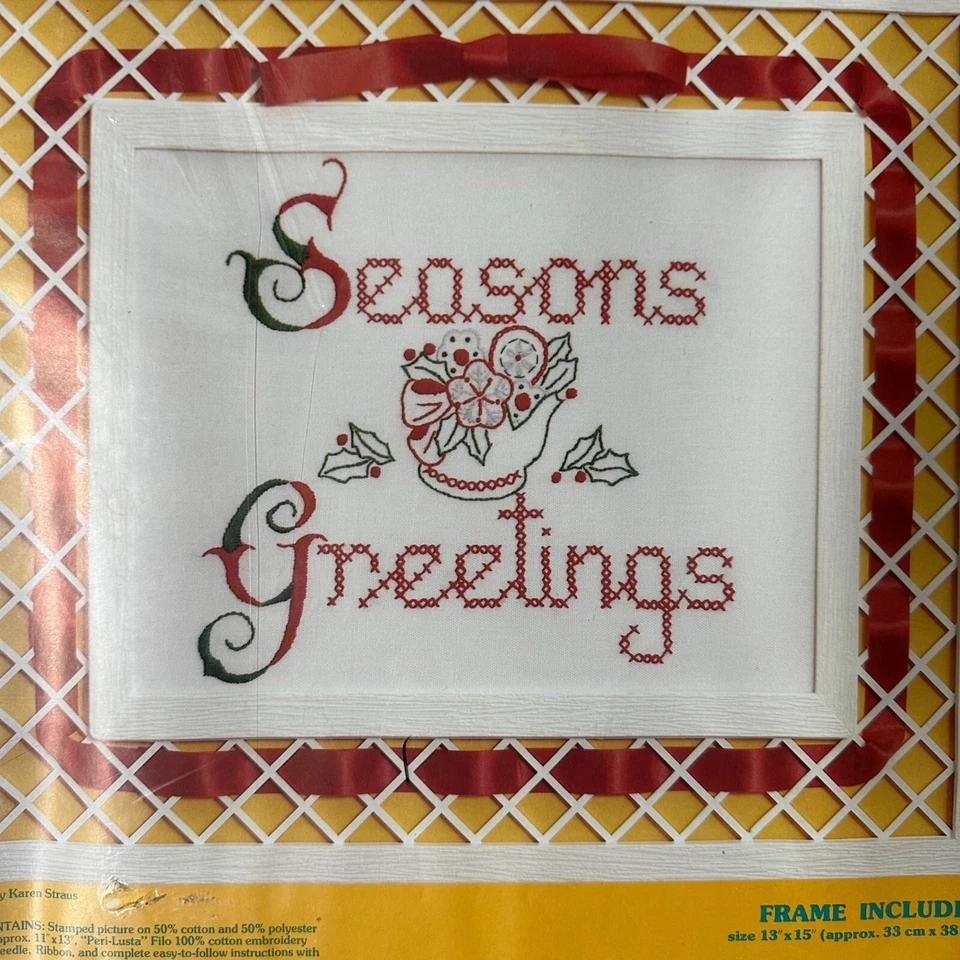 Kit de punto de cruz vintage Paragon Needlecraft temporadas saludos 1978 Navidad Foto 4 de 4