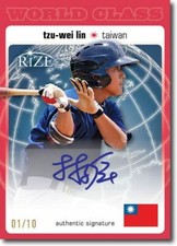 TZU-WEI LIN 2012 Rize Rookie Autograph RED Auto WORLD CLASS RC #/10