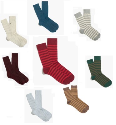 J Crew Mens Striped and Solid Dress Socks Brown Green Red Blue Burgundy  MSRP $18 | eBay