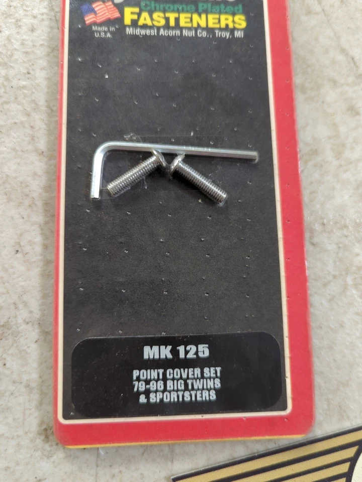 Cy-Chrome Cromo mk125 Punto Cubierta Tornillos Juego 79-96 Big Twin y Sportster  Foto 2 de 3