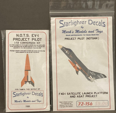 Starfighter Decals Project Pilot set 1/72 resin and decals
