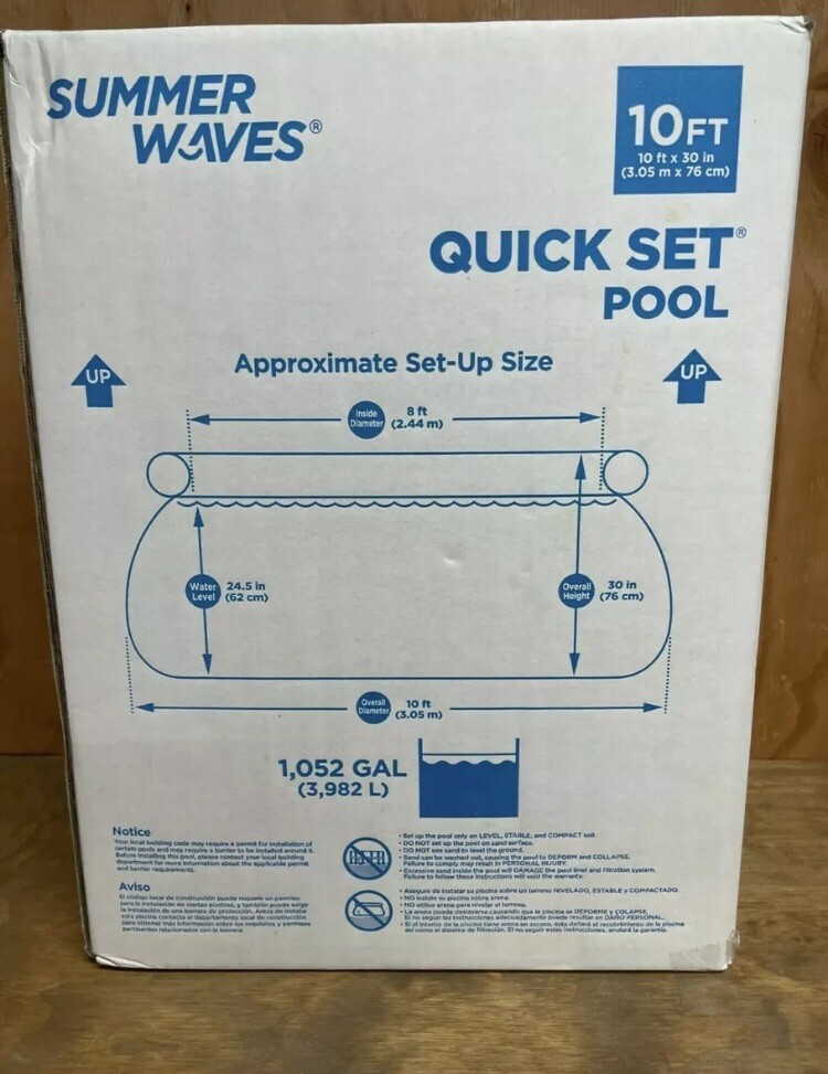 summer waves 10 ft round quick set