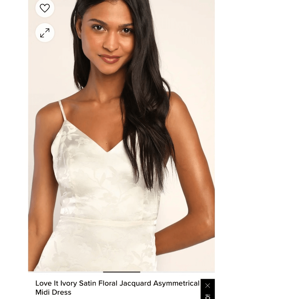 Lulus NWT Love It Ivory Satin Floral Jacquard Asymmetrical Midi Dress  Medium (R1 | eBay