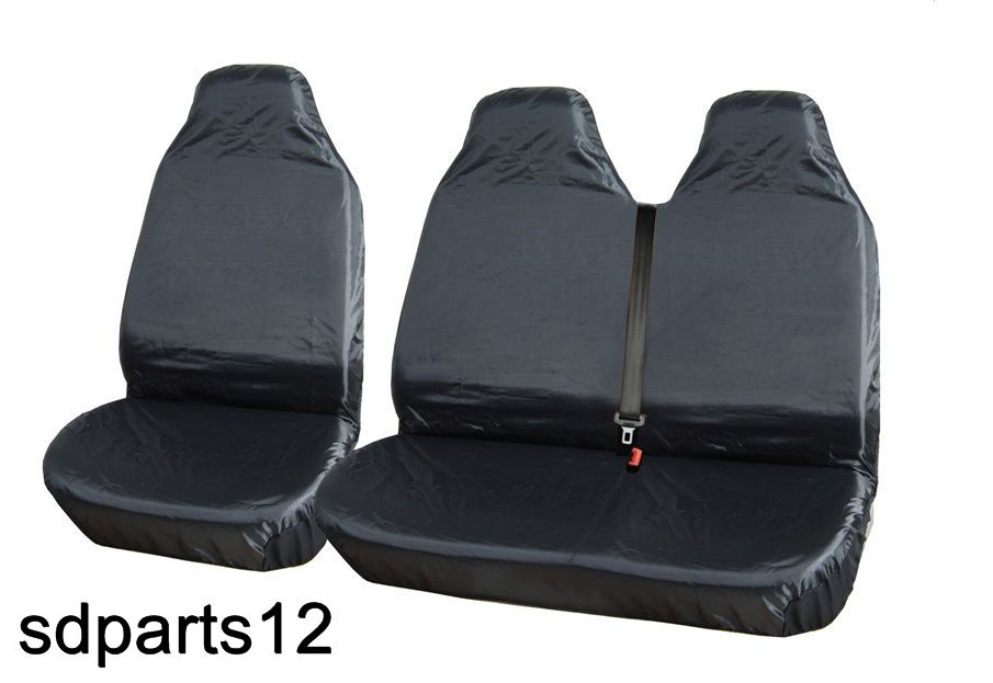 Protection de Siège Auto Utilitaire Ford Transit VW Transporter T5 Housse Résistante Noire
