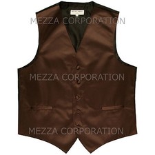 New Men's Vesuvio Napoli Tuxedo Vest Waistcoat only prom wedding party Brown