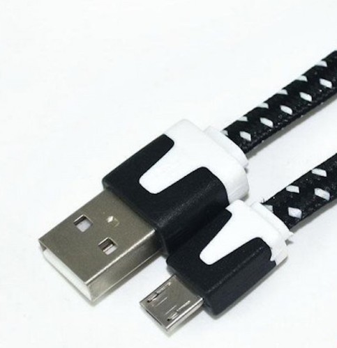 NTJ 10FT LONG Flat Braided Fabric Charger Cable charging for MICRO USB data sync - Picture 12 of 22