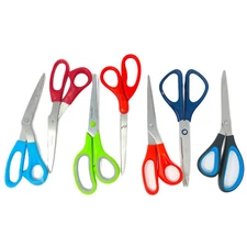 7 Pcs Amazon Basics & Assorted Multipurpose Scissors, Stainless Sharp Shears