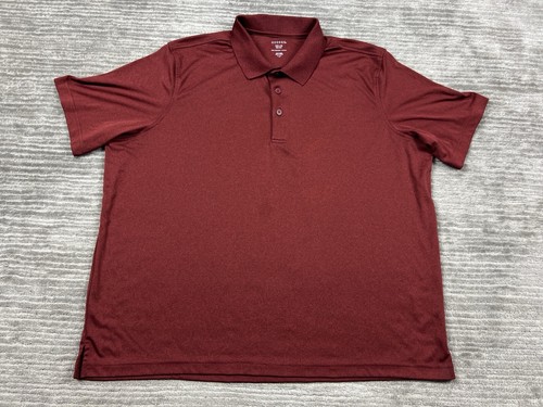 George Hemd Herren 2XL Rot Kurzarm Polyester Polo Freizeit
