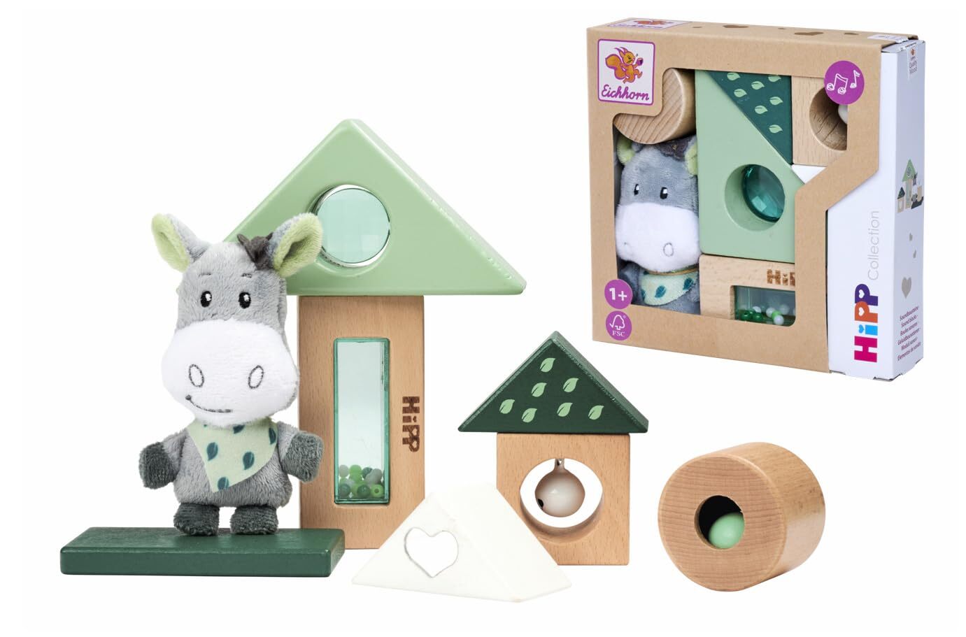 Eichhorn 100005865 EH Baby HiPP Sound Building Blocks, multicoloured
