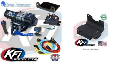 #ad KFI 3000 LB Steel Cable Winch and Mount Kit Yamaha Grizzly Kodiak 700 2016 2024 $323.95