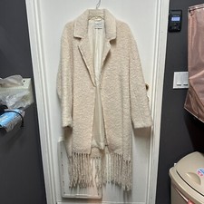Forte Forte Coat Size 3 Alpaca Wool Blend Cream Colored With Tassels