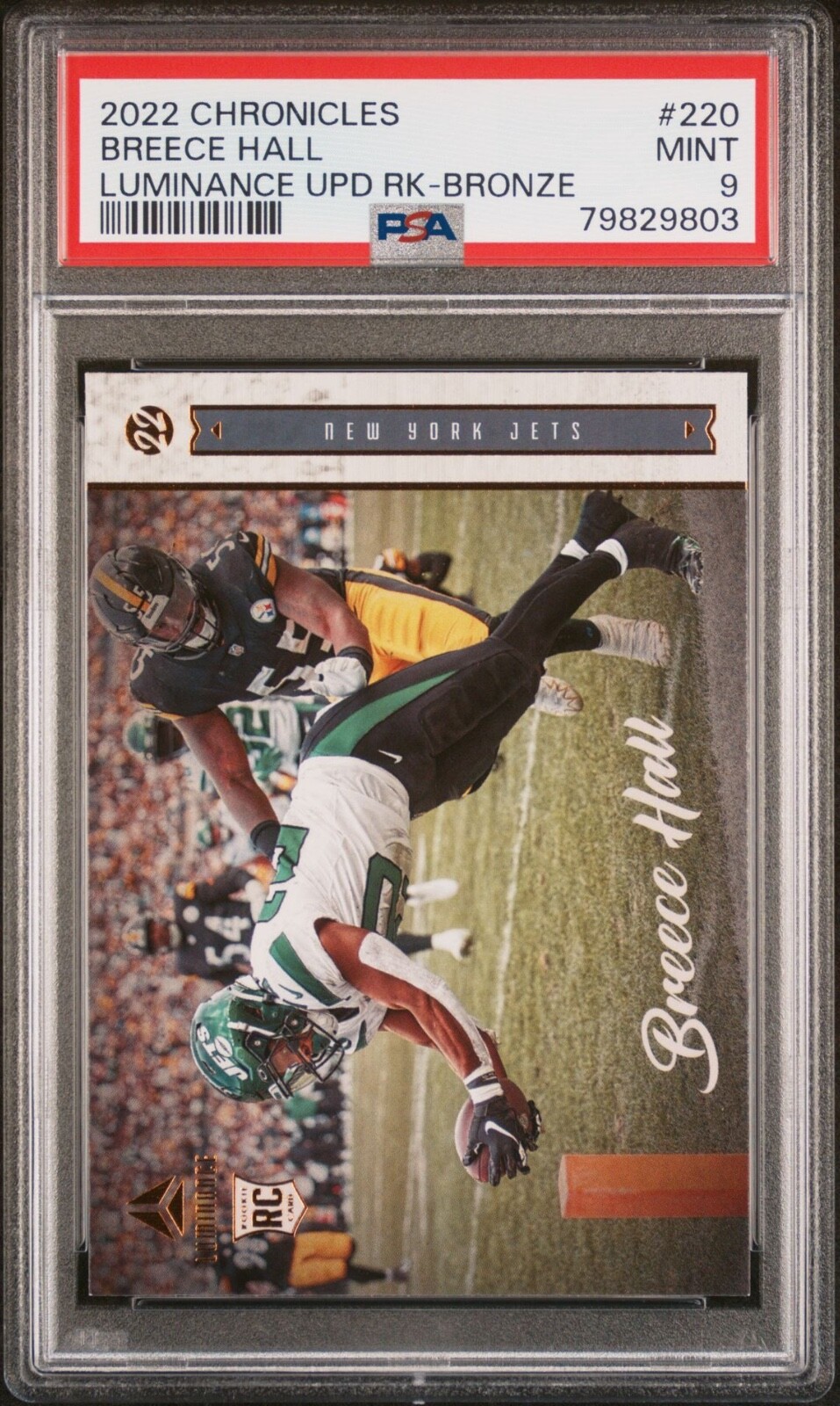 Breece Hall Panini Chronicles Luminance Update Rookies #220 Bronze