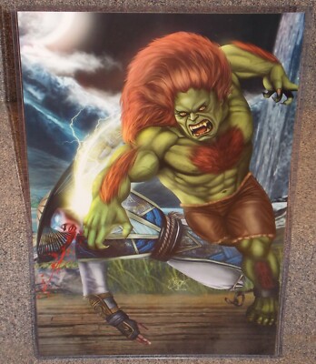 Blanka vs Raiden Glossy Art Print 11 x 17 In Hard Plastic Sleeve