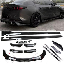 For Mazda 3 Sedan Hatch Front Bumper Spoiler Body Kit Side Skirtstrut Polyur