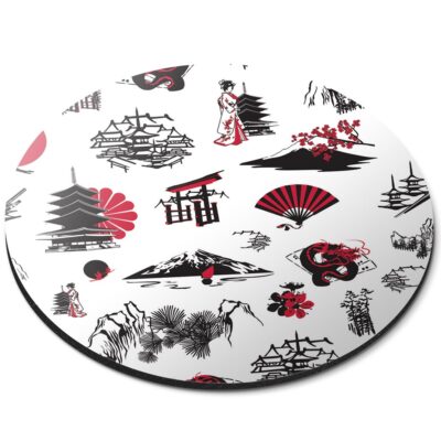Round Mouse Mat Japan Japanese Design Pattern #170282 | eBay UK