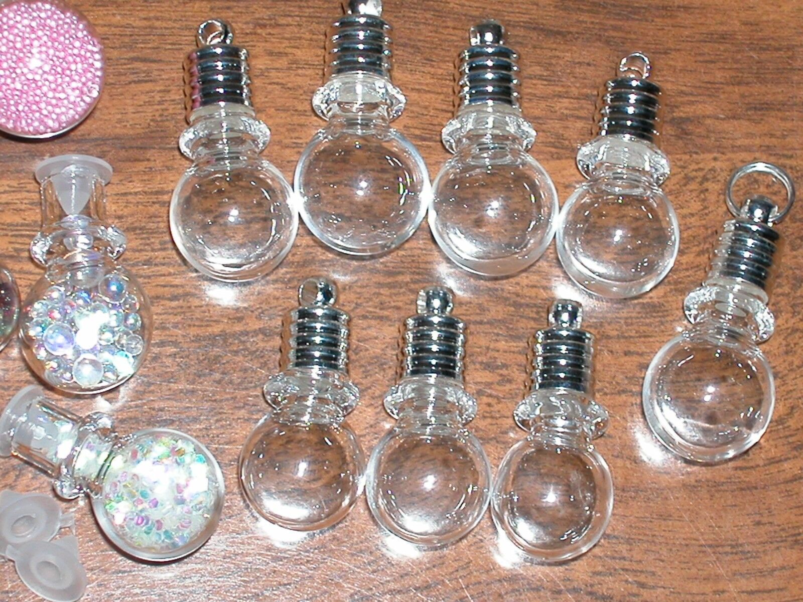 100 Ilość Szklane butelki z dużą mieszanką Ampułki Amulety Wisiorek-pokaż oryginalną nazwę Wysoka jakość, nowość
