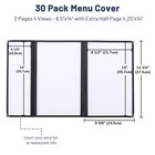 WeChef 30 Pcs Menu Covers 8.5x14" 2 Page 4 View & 4.25x14" Half Page Wine List — photo 2