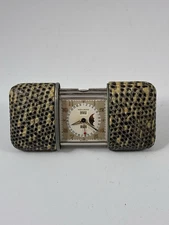 Vintage Ermeto Movado Triple Date Moon Phase Travel / Purse - Slide Wind Clock