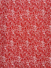 108" Wide Back Fabric | Christmas Colors White Branch Vine Red | Studio E YARD