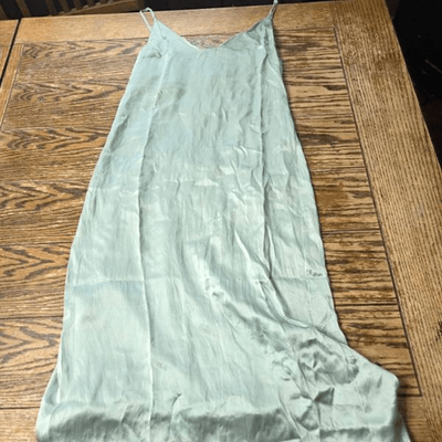 slim fit dress slacks Rent The Selia Green Linen Dress By Reformation