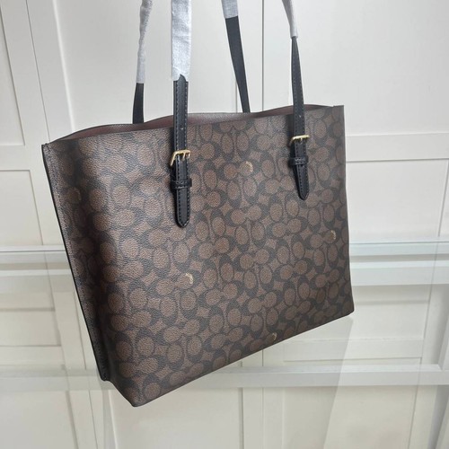 COACH CV967 Mollie Tote Bag ( Brown / Sand / Dark Brown ) Leather Outlet - Picture 22 of 25
