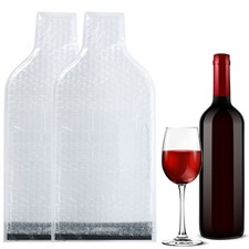 2Pcs Wine Bottle Travel Protector Bags, Wine Bags for Travel Transport(Clear)