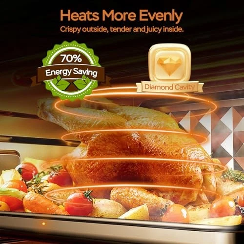 16QT Air Fryer Toaster Oven with Convection Cooking 13.5x13.5x12.1 Inches 16QT Air Fryer Toaster Oven with Convection Cooking 13.5x13.5x12.1 Inches