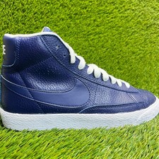 Nike Blazer Mid 77s Boys Size 6.5Y Navy White Athletic Leather Shoes Sneakers