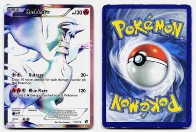 Reshiram (113 Full Art) Black and White 113/114 Holo Ultra Rare Pokemon MP
