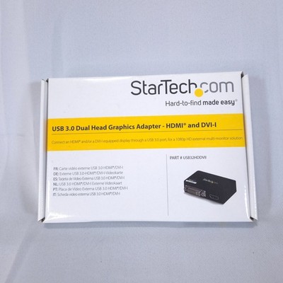 StarTech USB 3.0 Dual Head Graphics Adapter HDMI DVI-I 1080p USB32HDDVII