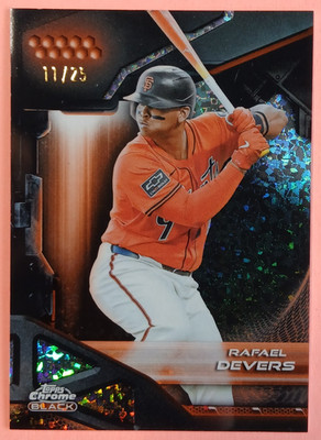 RAFAEL DEVERS - 2026 Topps Chrome BLACK Orange Mini Diamond Ref (/25) Card #179
