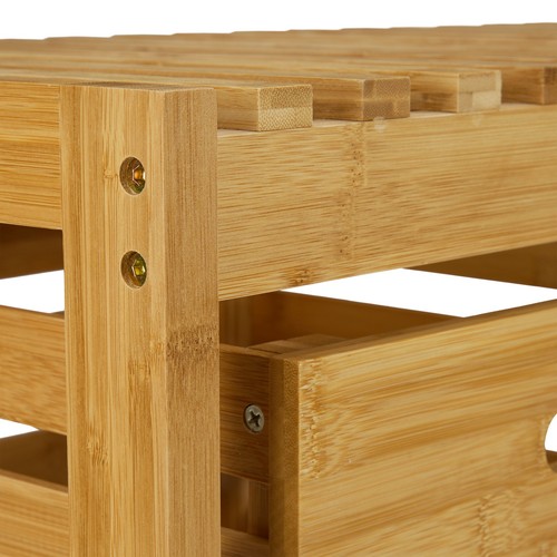 Banco mueble de almacenamiento 2 cestas fácil montaje banco zapatero ligero - Imagen 7 de 10